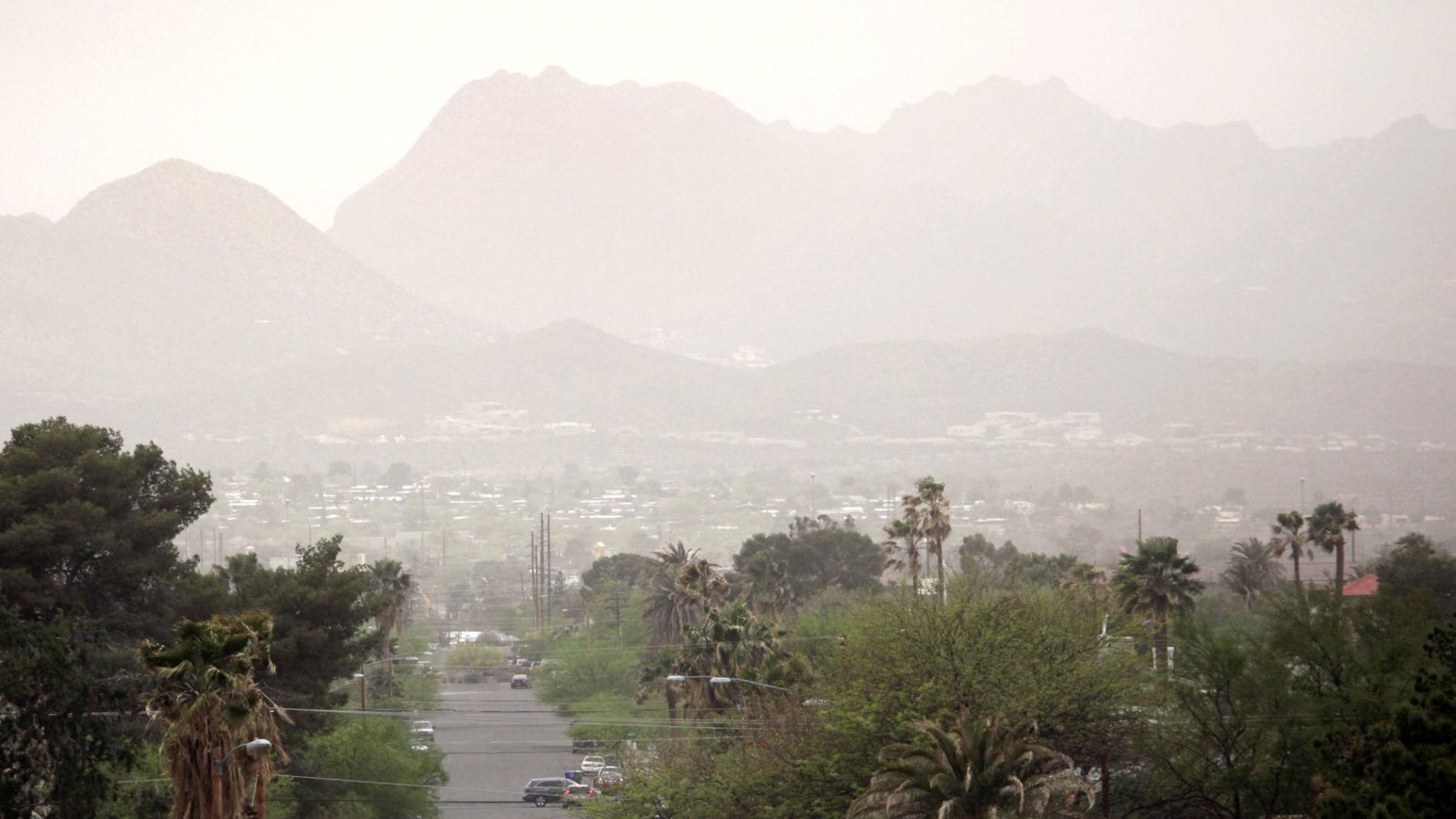 Moisture in the air brings haze to Tucson